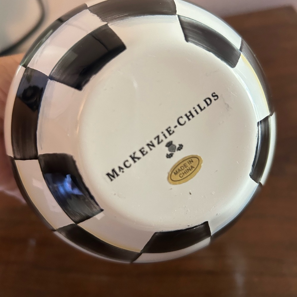 Mackenzie Childs black  and White Vase - Picture 5 of 7